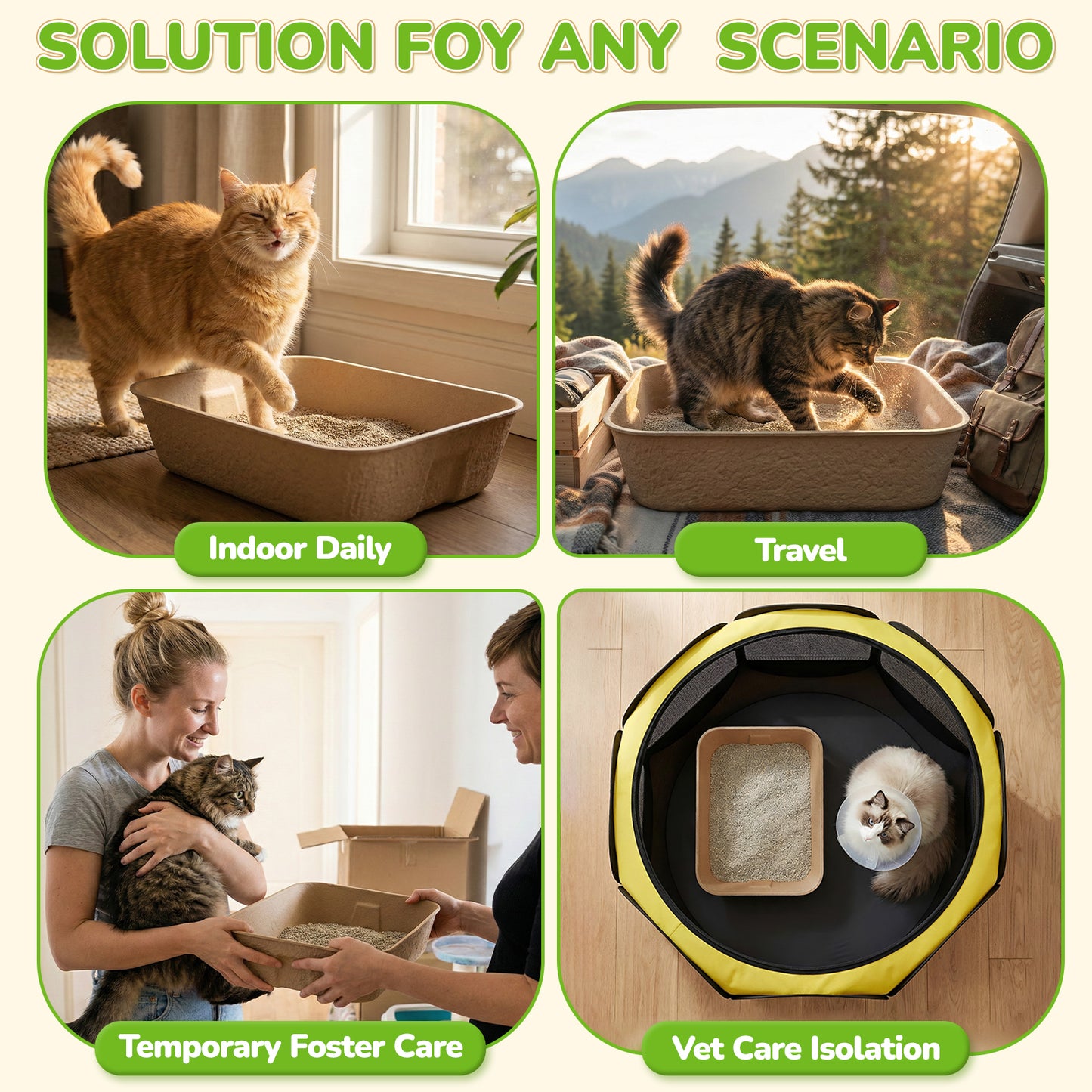 LAKWAR Disposable Litter Boxes-6 Pack Large