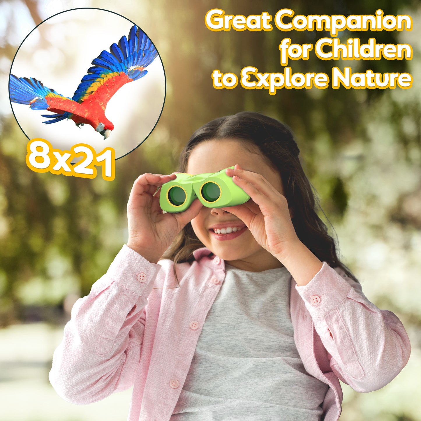 Binoculars for Kids,8X21 Compact Binocular for Adults,BAK4 Prism FMC Lens Waterproof Binoculars for Bird Watching,Easy Focus Binoculars Outdoor Sport,Hunting,Theater and Concerts