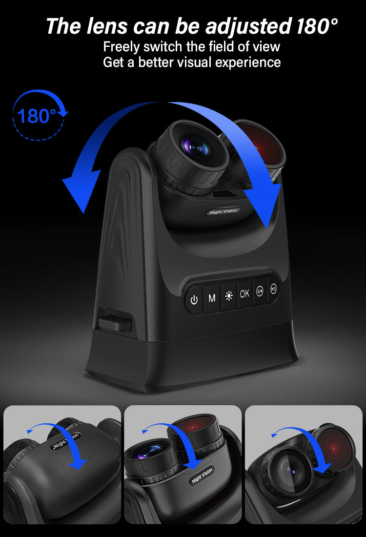 LAKWAR Night Vision Binoculars for Adults-15X Zoom, 4'' Screen & 10000mAh Rechargeable 4K Infrared Digital Binoculars Day & Night Vision for Hunting, Camping,Wildlife& Surveillance