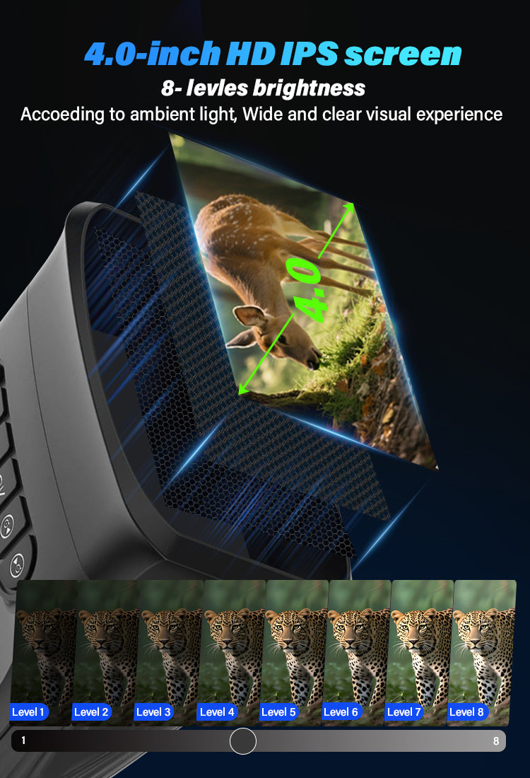 LAKWAR Night Vision Binoculars for Adults-15X Zoom, 4'' Screen & 10000mAh Rechargeable 4K Infrared Digital Binoculars Day & Night Vision for Hunting, Camping,Wildlife& Surveillance