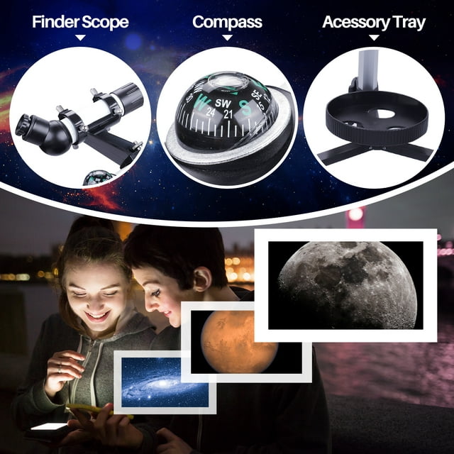 Telescope for Adults Astronomy, 70mm Aperture 400mm Refracting Telescope for Kids & Beginners, 16x-132x, Portable Telescope with an Adjustable Tripod, Carrying Bag, Phone Adapter