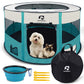 LAKWAR Large Pet Playpen for Dogs, 44"/110CM Diameter 24"/60cm Height Pet Playpens Foldable Portable Indoor Outdoor Exercise Pen with Carrying Case for Cat Puppy Rabbit