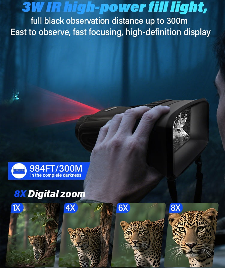 LAKWAR Night Vision Binoculars for Adults-15X Zoom, 4'' Screen & 10000mAh Rechargeable 4K Infrared Digital Binoculars Day & Night Vision for Hunting, Camping,Wildlife& Surveillance