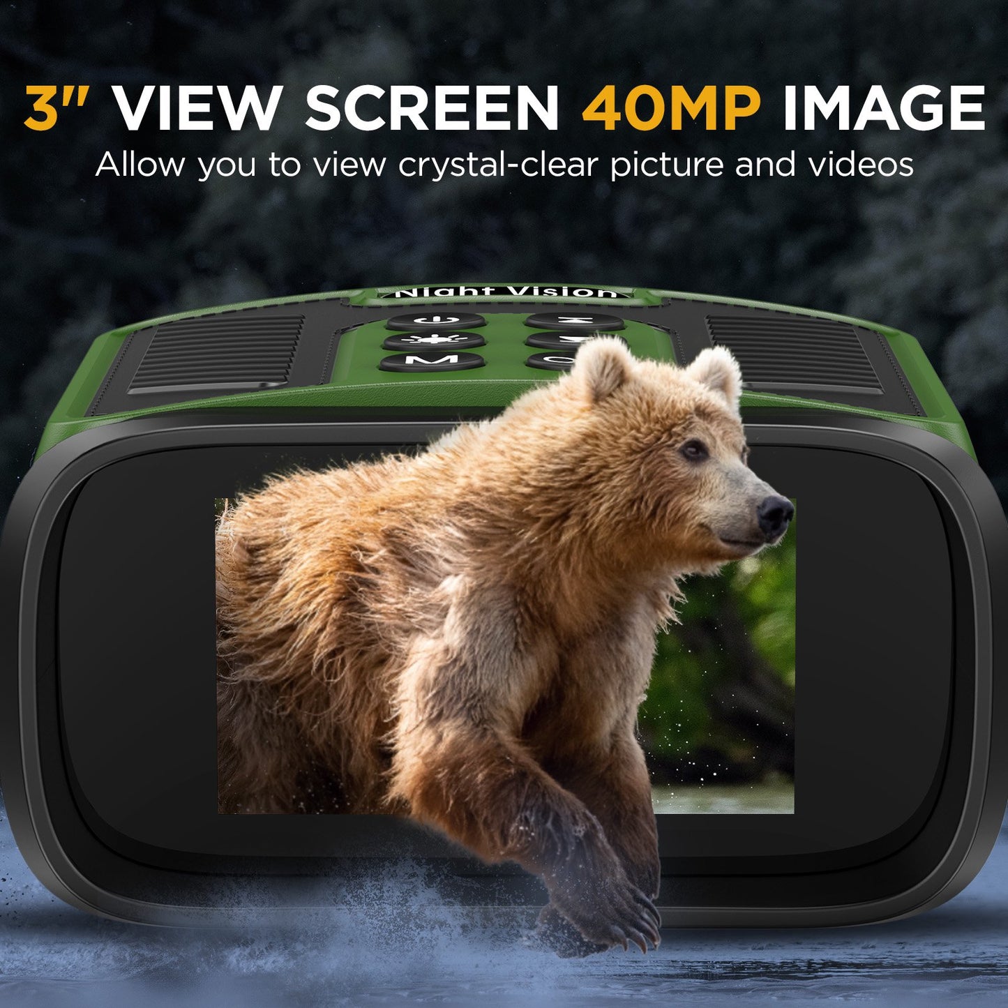 Night Vision Googles,8X Night Vision Binoculars with 5000mAh Large Battery, 3'' HD Screen Digital Binoculars with 7 Level IR for Camping and Observe Can Save Photo and Video with 32GB TFCard