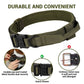 LAKWAR Tactical Dog Collar, Adjustable Military Training Nylon Dog Collar with Handle and Heavy Metal Buckle for Medium and Large Dogs (L, Green)