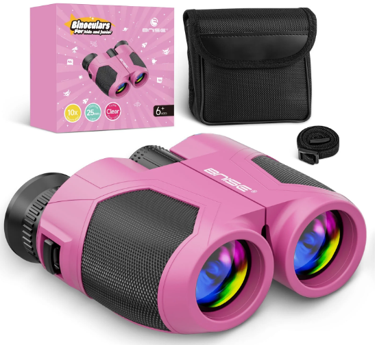 10x25 Compact Binoculars for Kids- Waterproof/Easy Focus/High