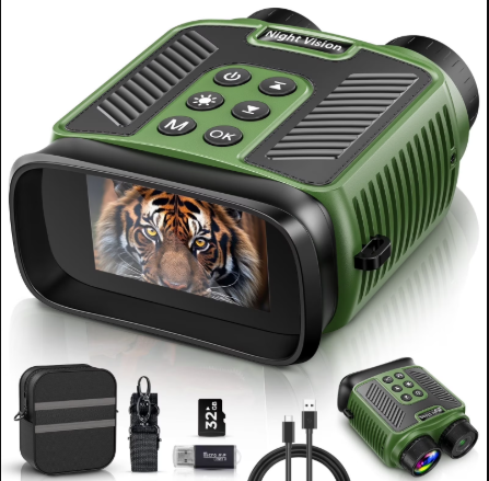 Night Vision Googles,8X Night Vision Binoculars with 5000mAh Large Battery, 3'' HD Screen Digital Binoculars with 7 Level IR for Camping and Observe Can Save Photo and Video with 32GB TFCard