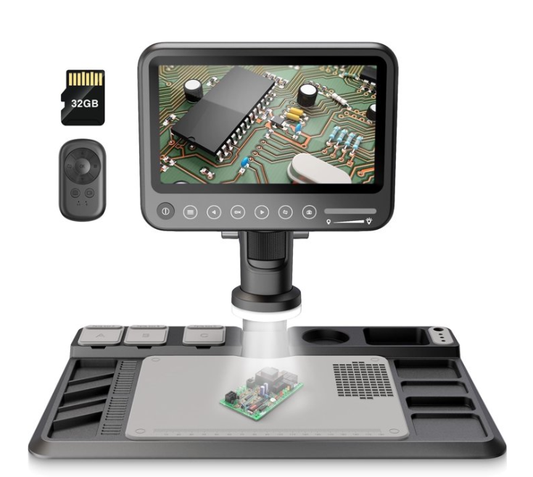 Digital Microscope for Adults, Soldering Microscope for Electronics Repair Coin Microscope with Screen Lighted Microscope