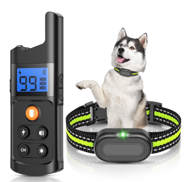 Dog Shock Collar with Remote - Dog Training Collar 2600 ft Waterproof for Small Medium Large Dogs (15 - 100 lbs)- 3 Safe Training Modes, Rechargeable Dog Bark Collars-Green