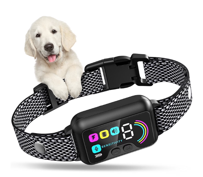 Bark Collar, Dog Bark Collar for Large Medium Small Dogs,Smart Bark Collar,Rechargeable Stop Barking Training Collar with 8 Adjustable Sensitivity Beep Vibration Shock