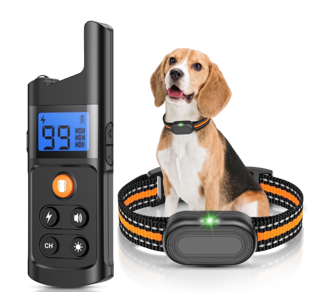 Shock Collar for Dogs - Pet Training Collar with Remote 2600 ft Waterproof for Small Medium Large Dogs (15 - 100 lbs)- 3 Safe Training Modes, Rechargeable Dog Bark Collars-Orange