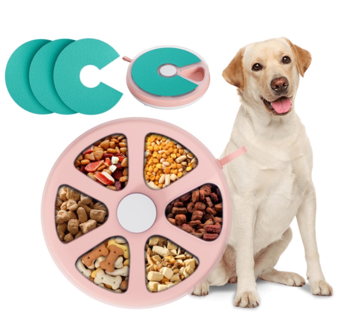 BNISE Dog Nail Scratch Pad with Treat Box-Rotatable Portable Dog Scratch Filing Pad for Nails-Pet Scratch Board for Indoor/Outdoor Training Treat Feeder Dispenser, Pink