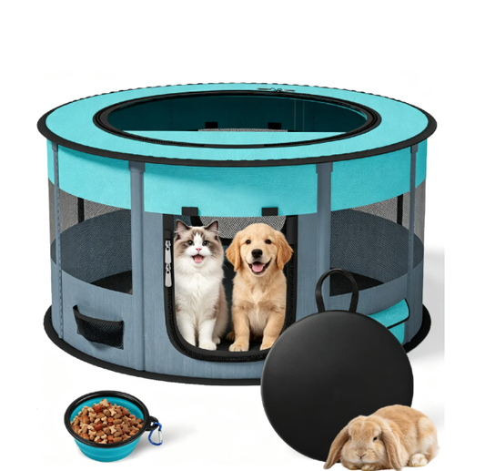Dog Playpen, Puppy Pet Cat Playpen Indoor for Small Dogs, Dog Tent Crates Dog Kennel Playpen with Carrying bag for Dogs/Cats/Rabbits