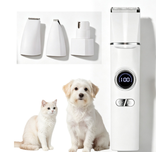 Multifunctional Pet Hair Trimmer Waterproof Rechargeable Shaver with LED Light for Paws Eyes Ears Face Buttocks for Small Dogs and Cats