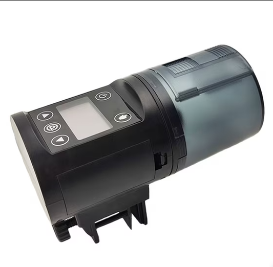 LAKWAR Automatic Fish Feeder-Rechargeable Timer Fish Feeder with USB Charger Cable, Fish Food Dispenser for Aquarium or Fish Tank