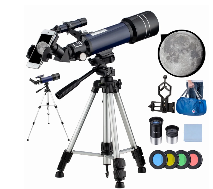 LAKWAR Telescope, 70mm Aperture 400mm AZ Mount Astronomical Refracting Telescope for Kids Adult  Beginners - Travel Telescope with Carry Bag, Phone Adapter and Tripod
