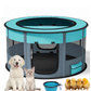 LAKWAR Large Pet Playpen for Dogs & Cats, 43"/110CM Diameter 23"/60cm Height Pet Playpens Foldable Portable Indoor Outdoor Exercise Pen with Carrying Case for Cat Puppy Rabbit