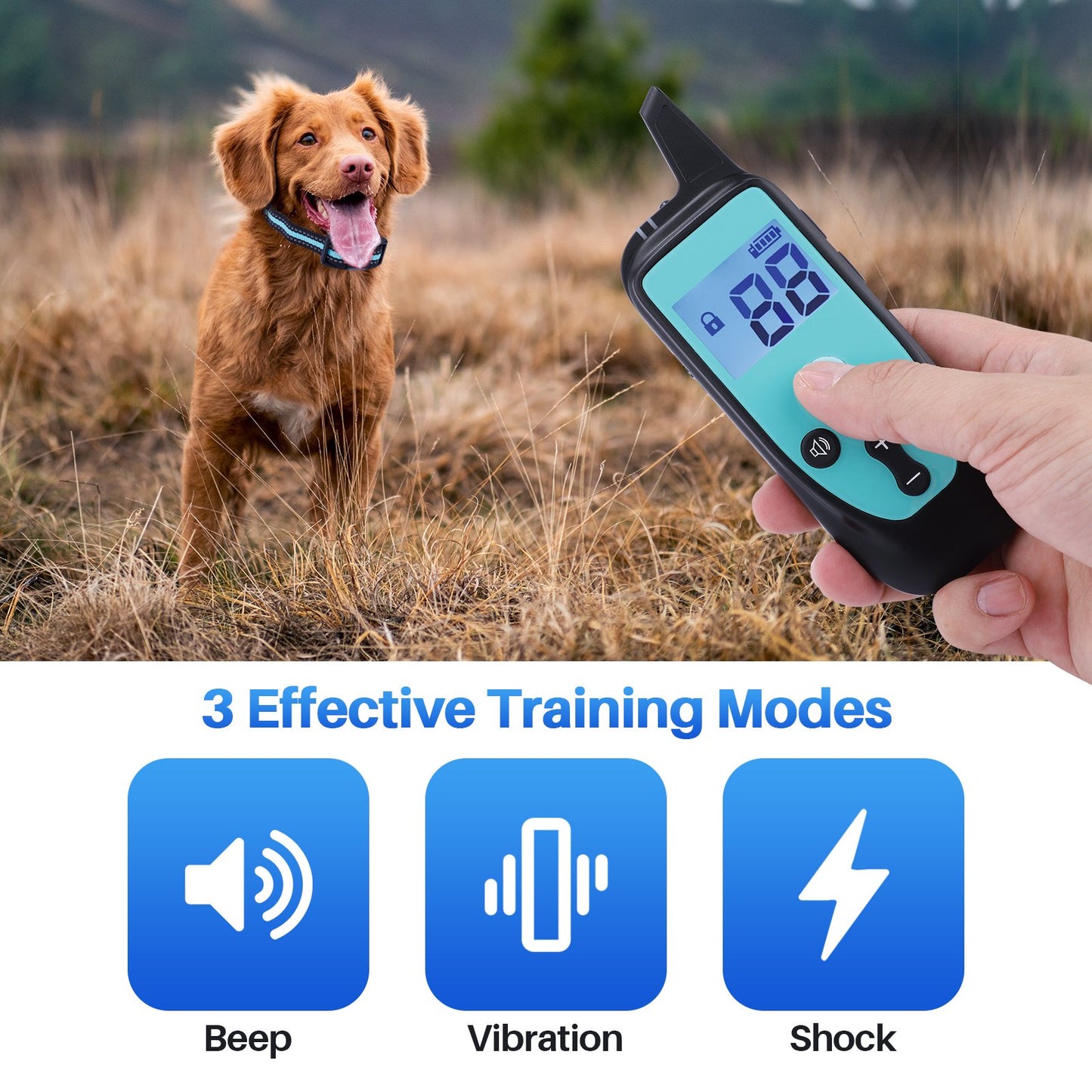 LAKWAR Dog Training Collar 2 Receivers，Shock Collars for 2 Dogs 3280ft Range Rechargeable Waterproof Electric Shock Collars with Beep Vibration Shock for Small Medium Large Dogs (15lbs - 120lbs)