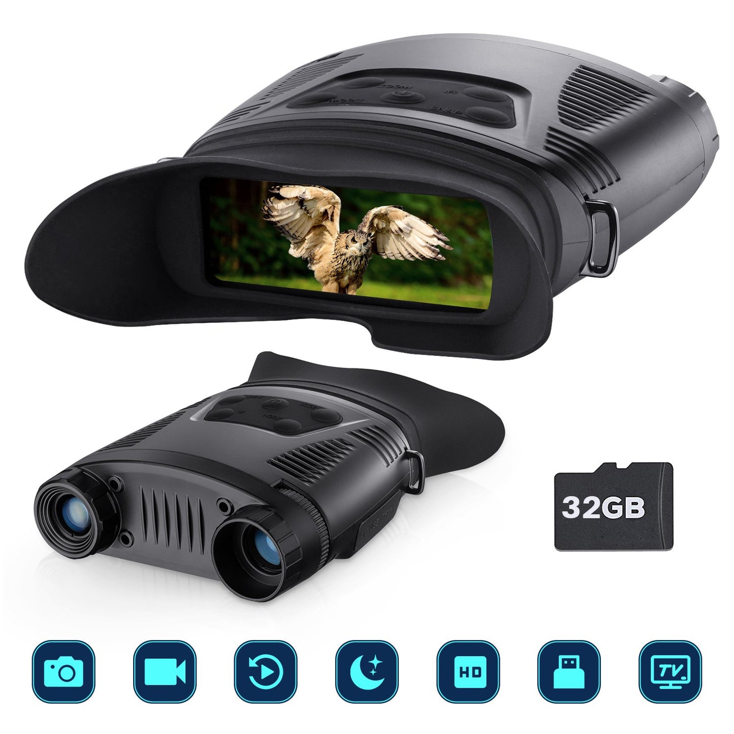 Night Vision Goggles -Night Vision Binoculars for Adults, 3.3'' Large Screen Binoculars can Save Photo and Video with 32GB Memory