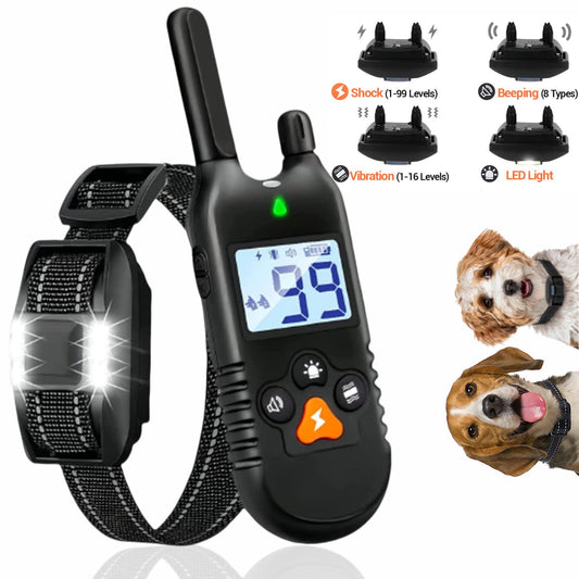 LAKWAR Shock Collar with Remote for Dogs, Training Collar Rechargeable with 4 Training Mods for Small Medium Large Dogs,Black