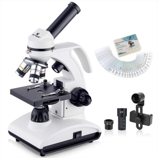 LAKWAR 100X-2000X Microscopes for Kids Students Adult,with Microscope Slides Set, Phone Adapter, Powerful Biological Microscopes for School Laboratory Home Education