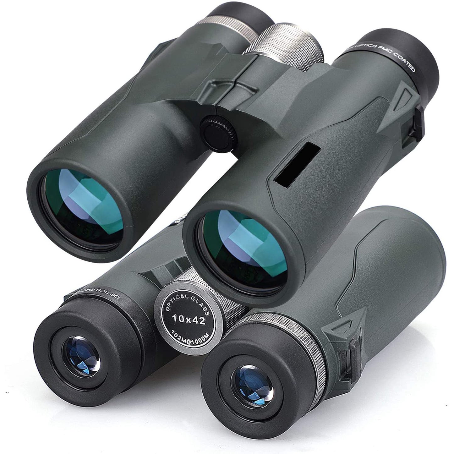 LAKWAR Binoculars for Adults,10x42 Compact HD Binoculars with Low Light Night Vision for Bird Watching Hunting Hiking Travel Stargazing Concerts Sports, BAK4 Prism FMC Lens, Army Green