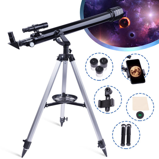 LAKWAR Telescope 60mm Aperture 800mm-Refractor Telescope with Phone Adapter, Beginner Telescope for Kids, Adults Astronomy