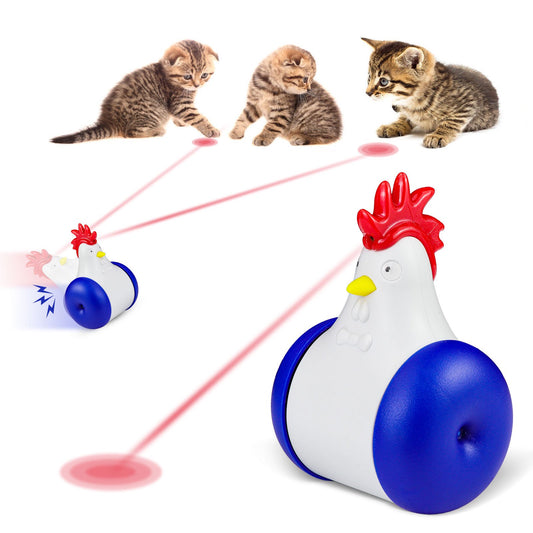 LAKWAR Cat Teaser Toy, Multifunctional Interactive Cat Laser Toy, Indoor, Squeaking, Cat Calling, Self-Weight Balance, Touch Sensor, Recharge, Movable, Healthy and Safe