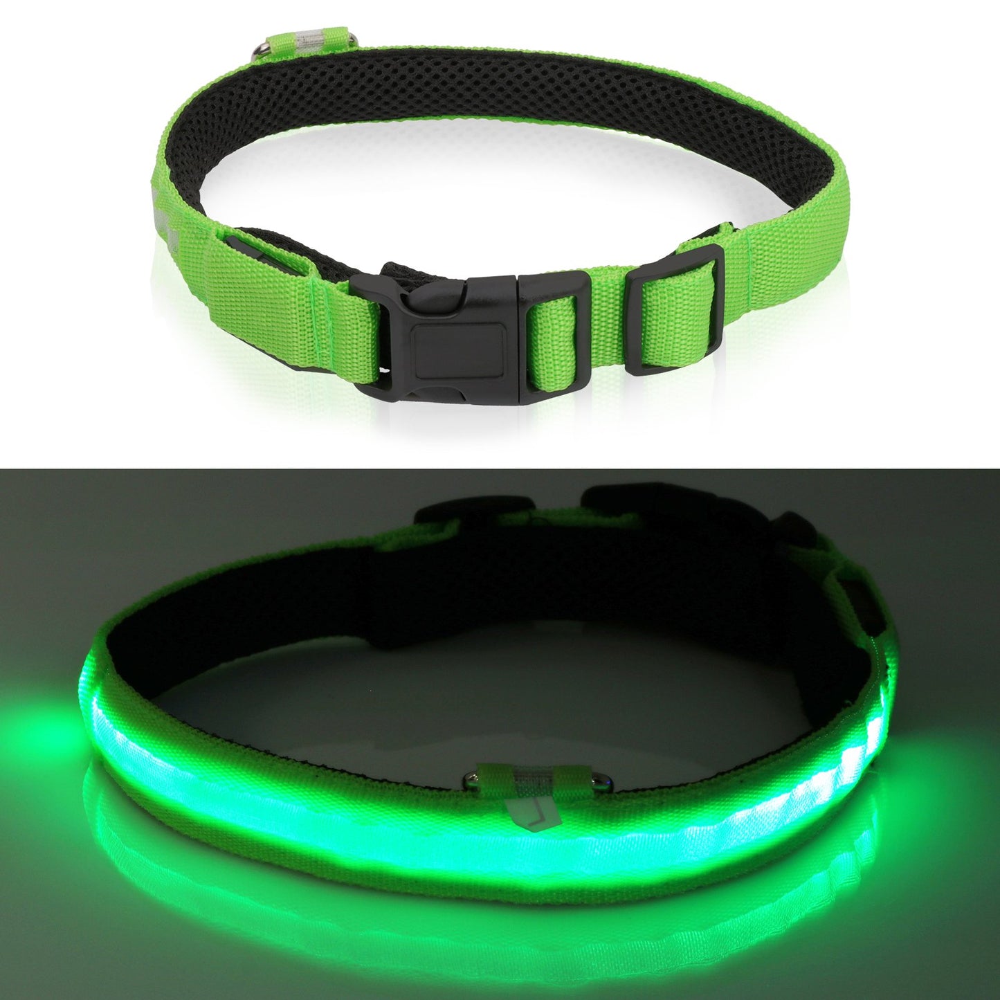 LAKWAR LED Dog Collar, USB Rechargeable,Waterproof Safety Lighted Dog Collar for Small Medium Large Dogs