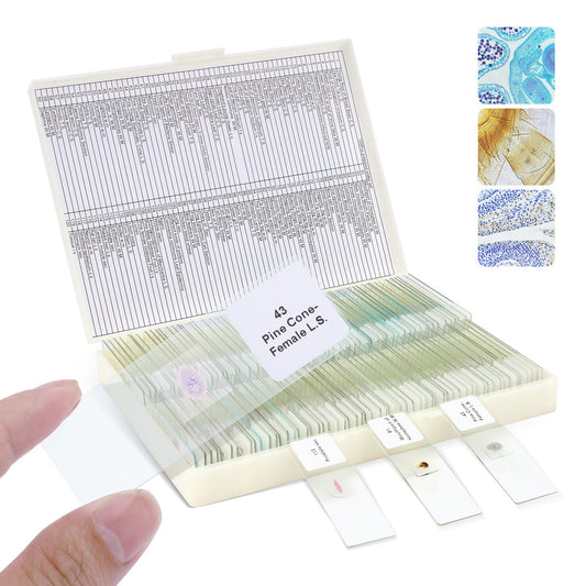 LAKWAR 120PCs Prepared Microscope Slides, Microscope Accessories for Kids Student Adults, Including Insect, Animal, Human Tissue