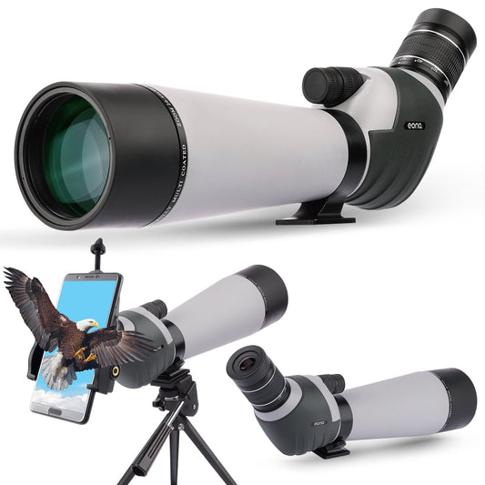 LAKWAR 20-60x80AE Spotting Scope with Tripod, Carry Bag, Scope for Target Shooting Bird Watching Hunting Wildlife,Gray